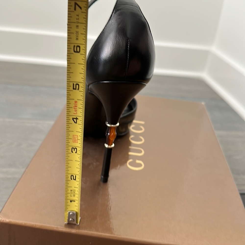 New authentic Gucci leather/bamboo sandal platform shoes Size 38.5 - Picture 8 of 10